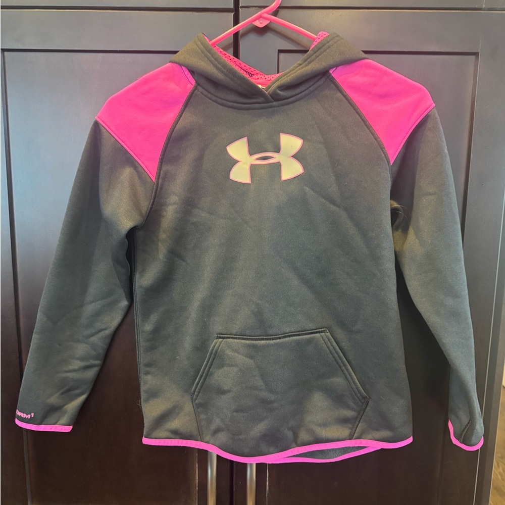 Under Armour Youth Hoodie in Black and Pink